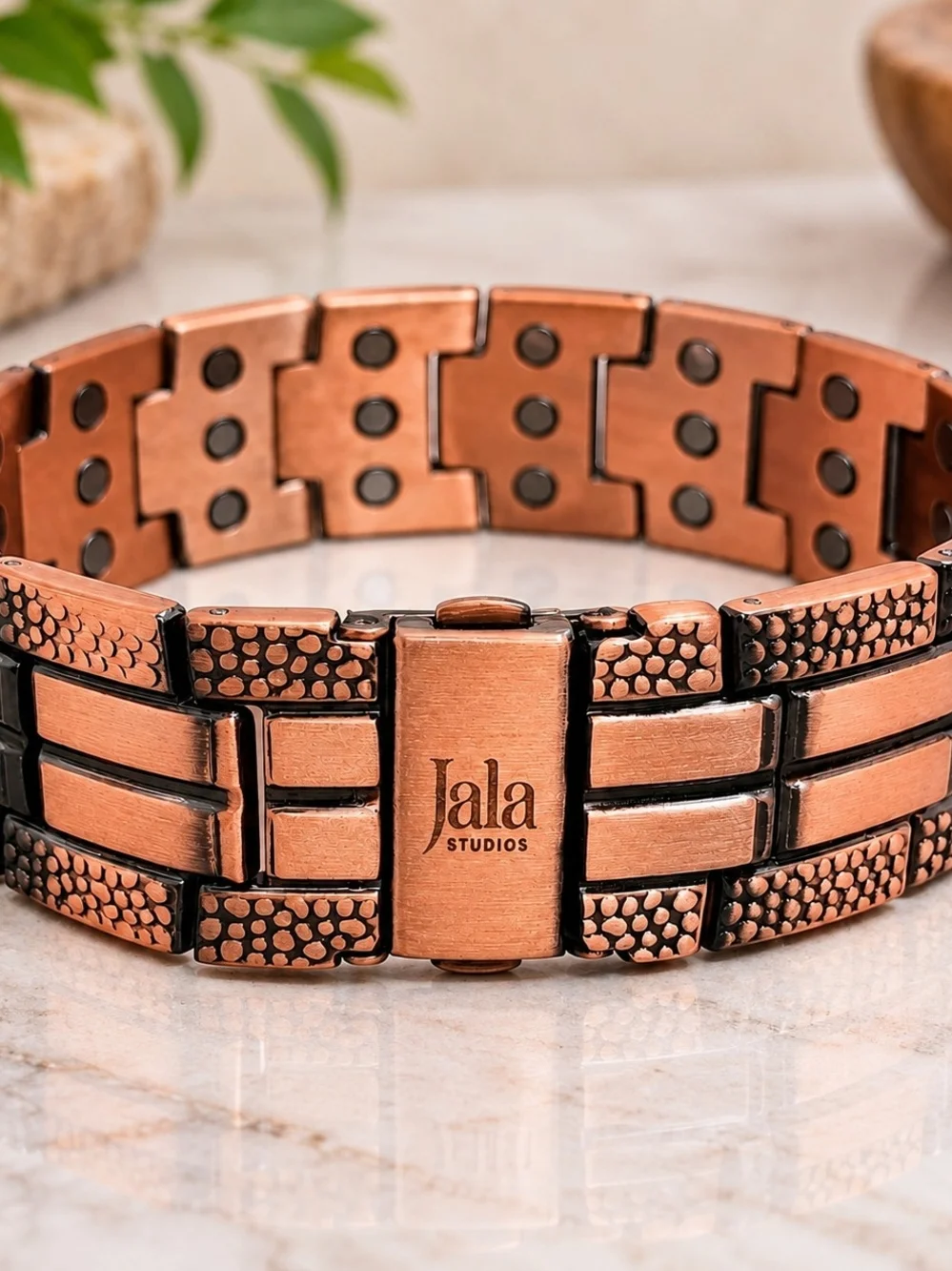 Men's Copper Bracelet - Polished Brown Copper
